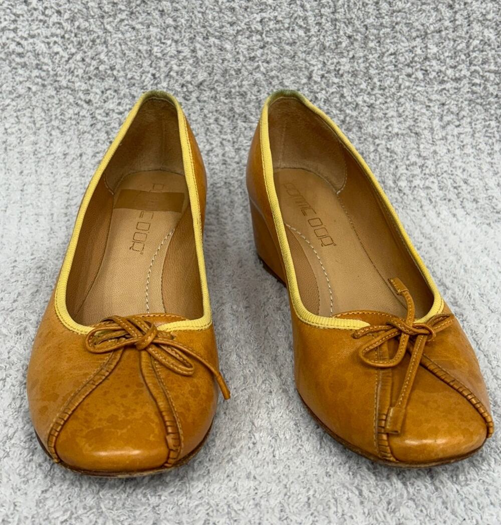Pomme D'or Tan Leather Wedge Heel Shoes Size 6 AS IS #73999